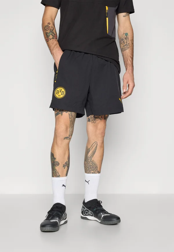 BVB RELAXED SHORTS - Vereinsmannschaften - black/yellow sizzle