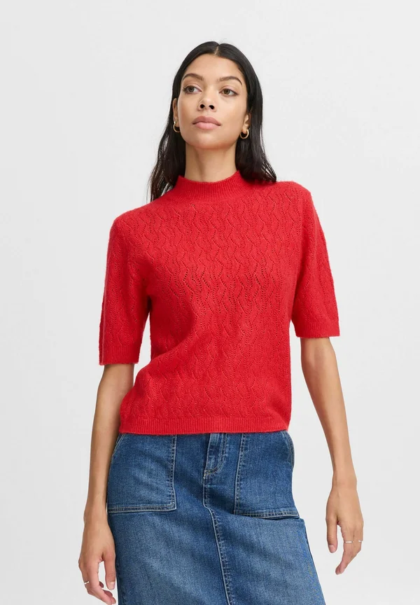 BYMIFFA - Strickpullover - poinsettia melange
