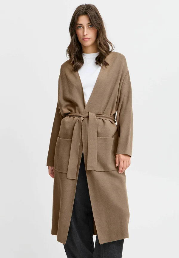 BYMIRAN LONG CARDIGAN - Strickjacke - sepia tint