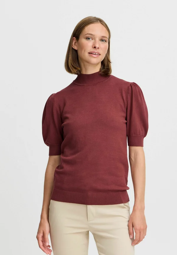 BYMMMORLA PUFF SLEEVE - Strickpullover - hot chocolate
