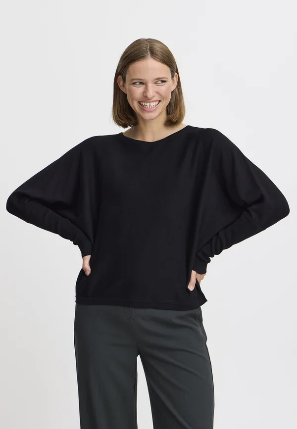 BYMMORLA BAT JUMPER - Strickpullover - black