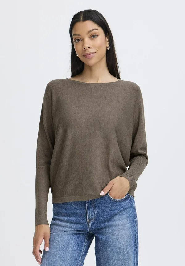 BYMMORLA BAT JUMPER - Strickpullover - walnut melange
