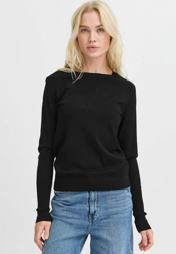 BYMMORLA LONG CUFF - Strickpullover - black