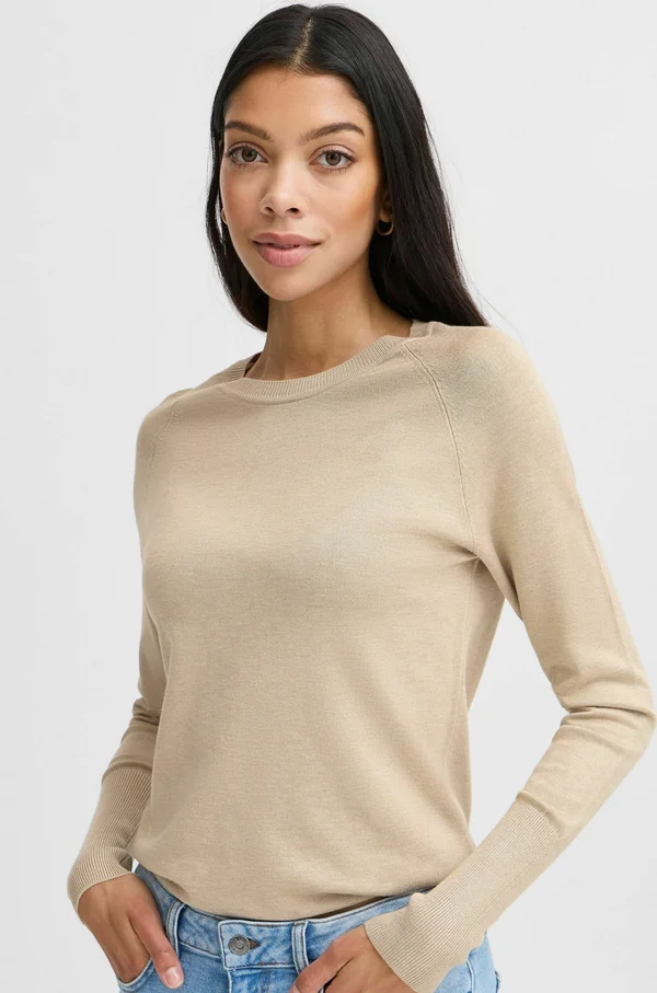 BYMMORLA LONG CUFF - Strickpullover - humus melange