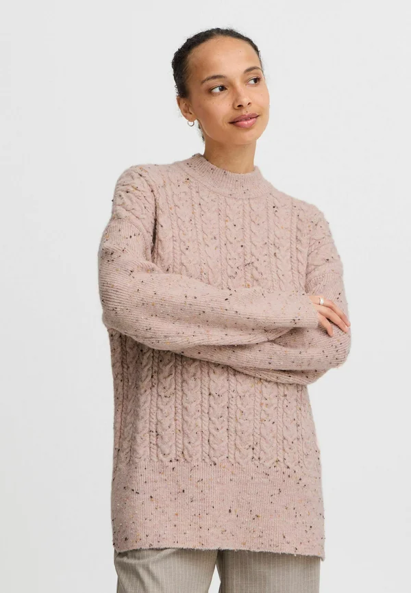 BYNATA CABLE - Strickpullover - pale mauve melange