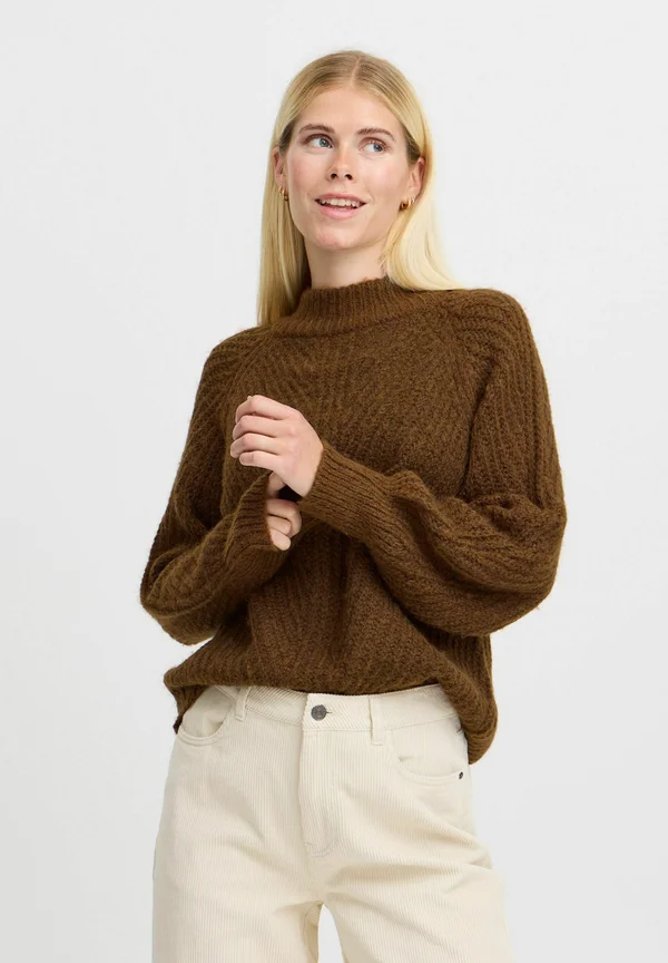 BYOKSANA TURTLENECK - Strickpullover - bison melange