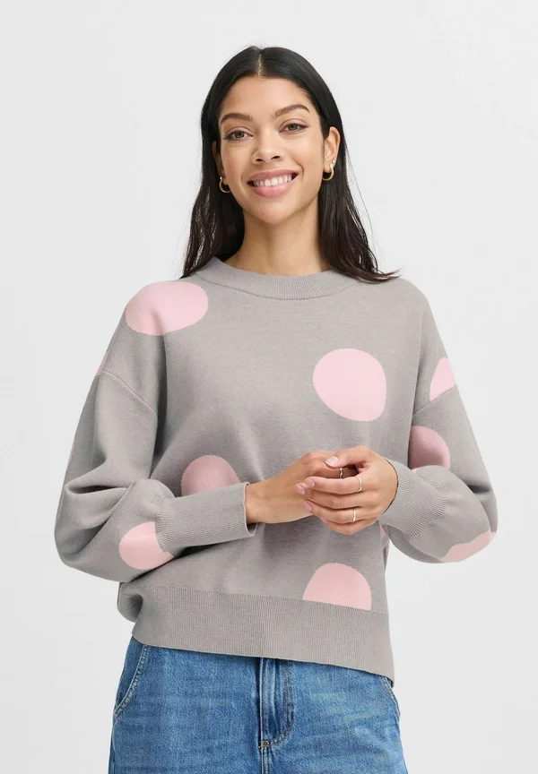 BYOMME - Strickpullover - light grey melange mix