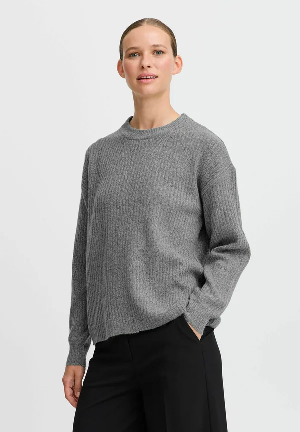 BYOnema - Strickpullover - mid grey melange