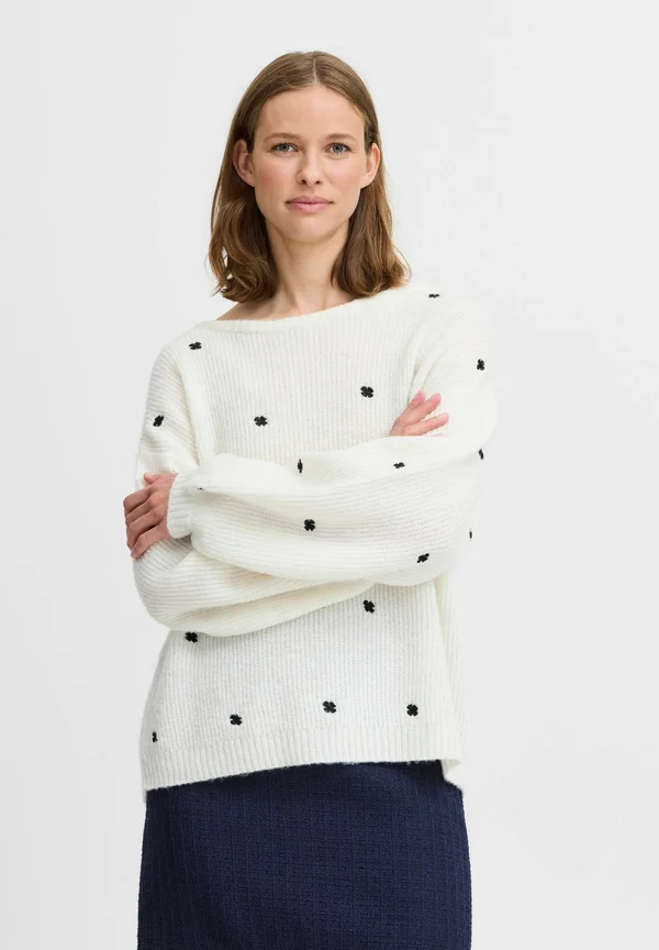 BYOTIKI EMBROIDERY JUMPER - Strickpullover - marshmallow mix