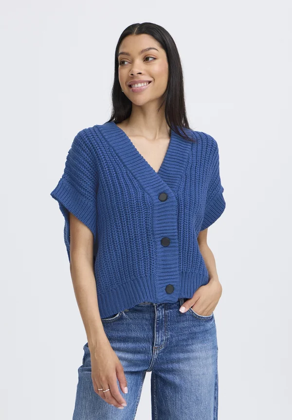 BYOTINKA WAISTCOAT - - Strickjacke - blue quartz