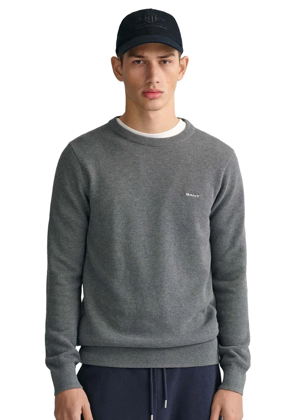 C-NECK - Strickpullover - dark grey melange