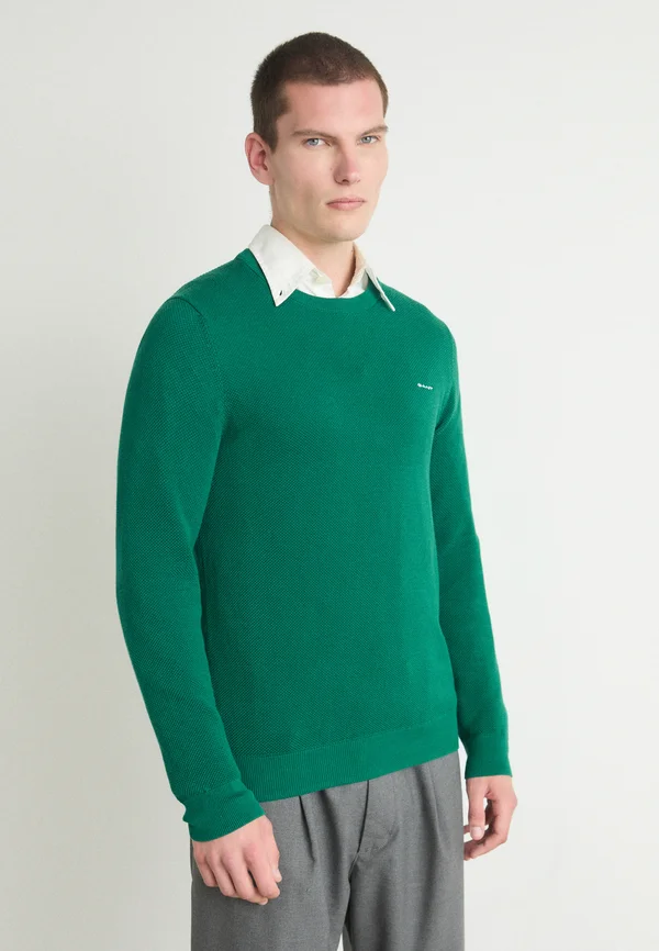 C-NECK - Strickpullover - deep forest green