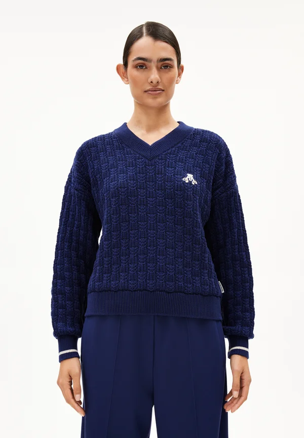 CAARLAS STRUCTURE - Strickpullover - blue noon