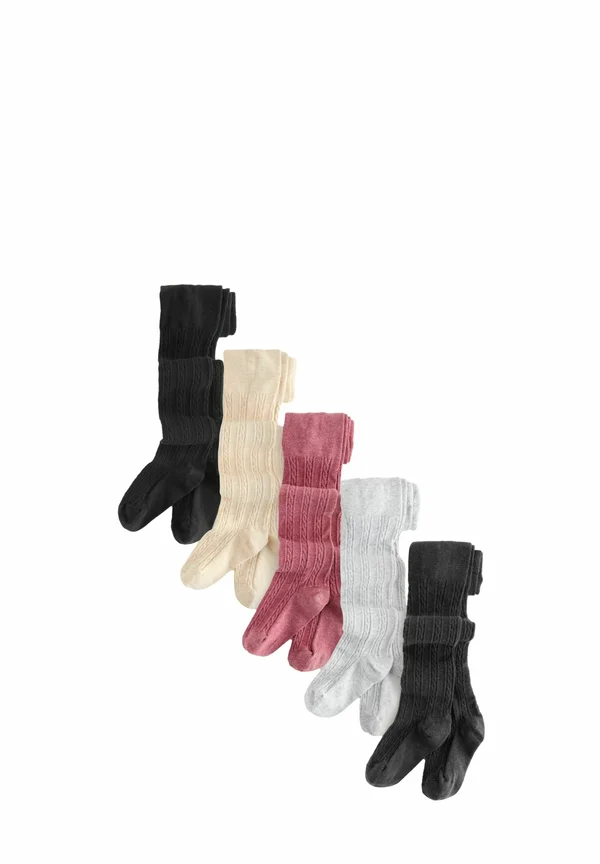 CABLE 5 PACK - Strumpfhose - pink/charcoal grey and cream