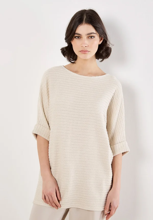 CABLE BATWING  - Strickpullover - stone