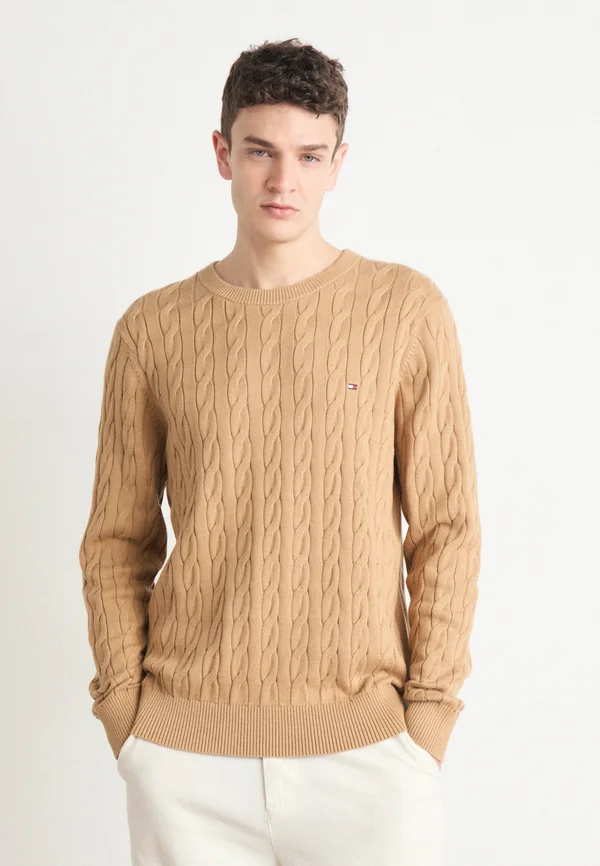 CABLE CREW NECK - Strickpullover - safari