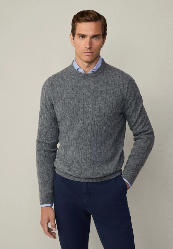 CABLE CREW - Strickpullover - granite grey