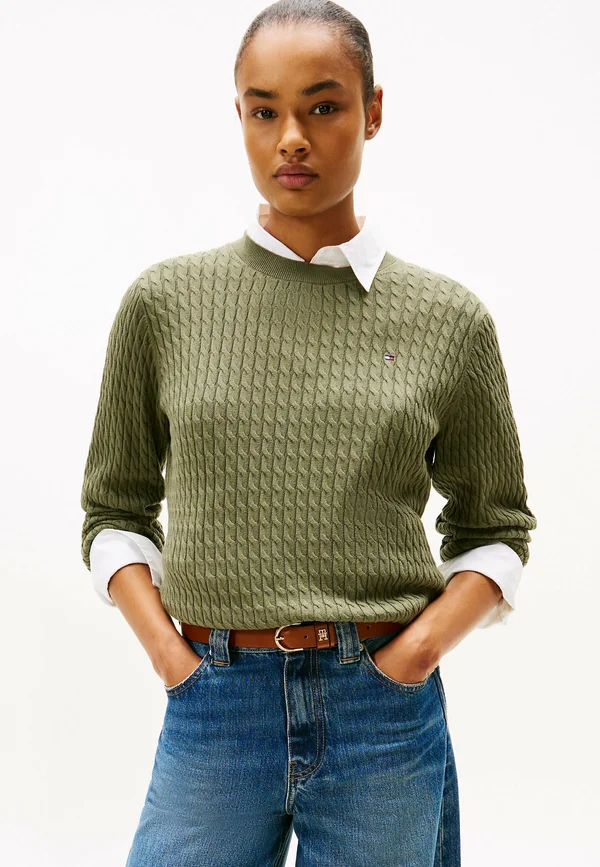 CABLE FINE  - Strickpullover - battle green
