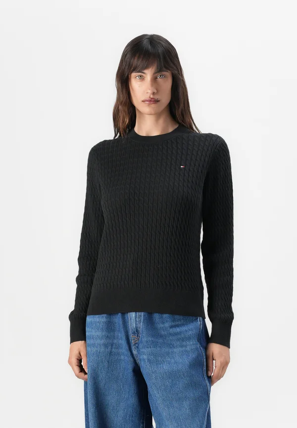 CABLE FINE  - Strickpullover - black