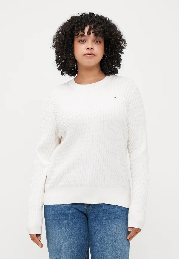 CABLE FINE - Strickpullover - ivory