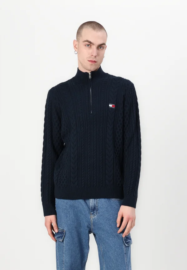 CABLE FLAG ZIP - Strickpullover - dark night navy