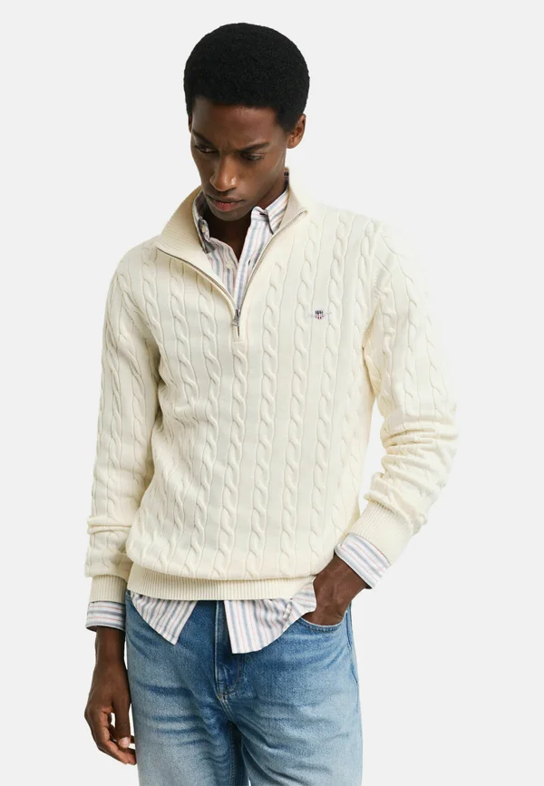 CABLE HALF  - Strickpullover - cream