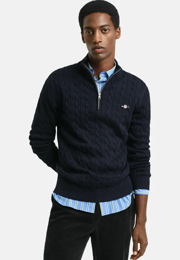 CABLE HALF  - Strickpullover - evening blue