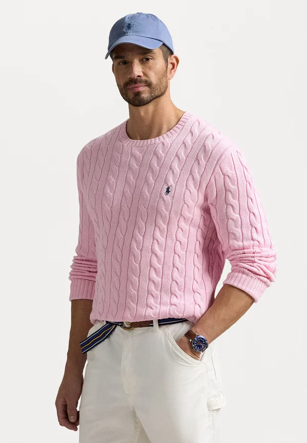 CABLE KNIT COTTON SWEATER - Strickpullover - carmel pink