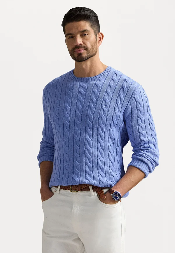 CABLE KNIT COTTON SWEATER - Strickpullover - new litchfield blue