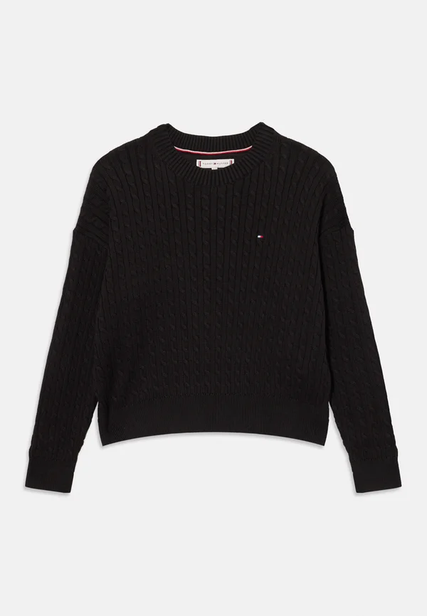 CABLE KNIT RELAXED JUMPER - Strickpullover - black