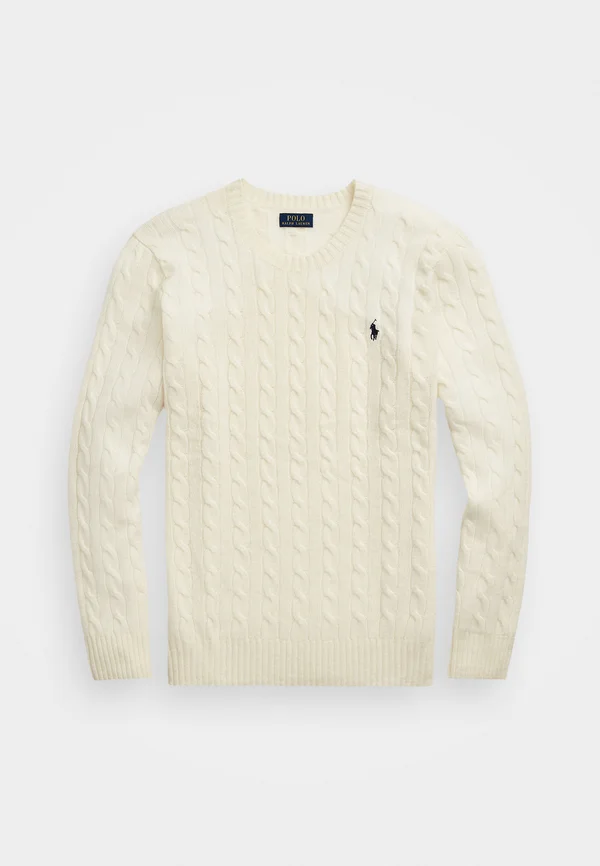 CABLE KNIT WOOL CASHMERE JUMPER - Strickpullover - andover cream