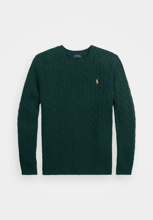 CABLE KNIT WOOL CASHMERE JUMPER - Strickpullover - hunt club green