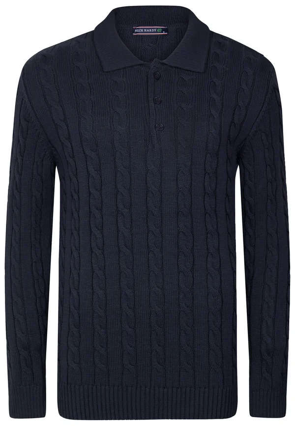 CABLE LONG SLEEVE - Strickpullover - dark blue