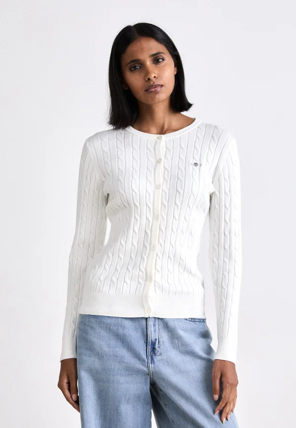 CABLE - Strickjacke - eggshell
