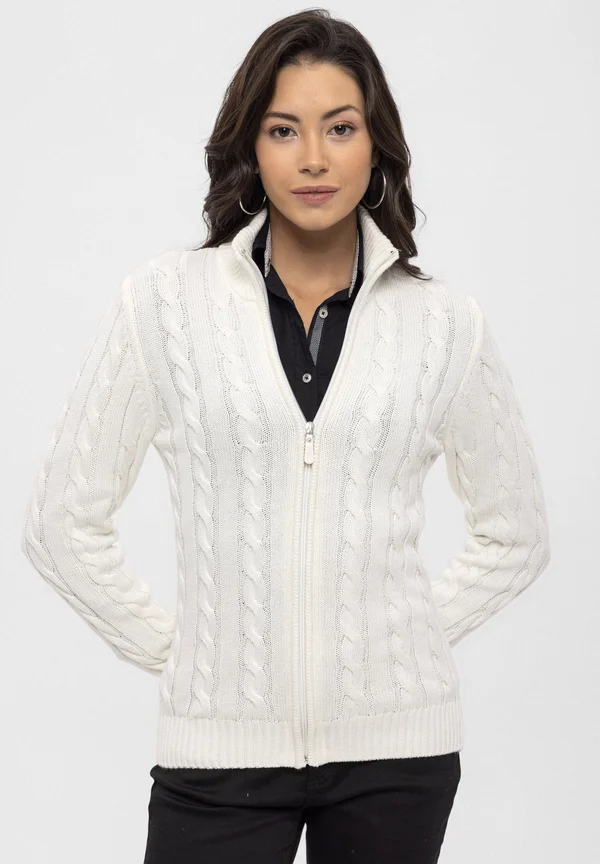 CABLE - Strickjacke - off-white