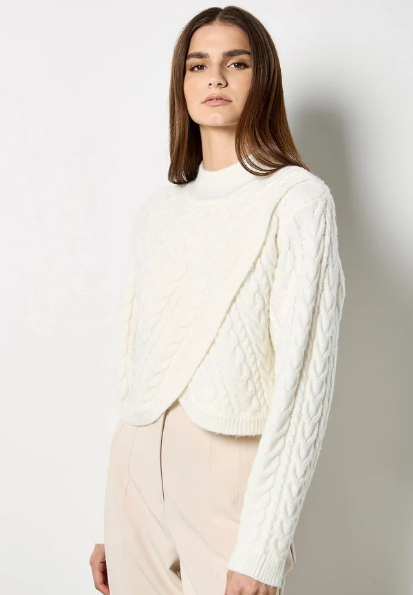 CABLE WRAP - Strickpullover - stone