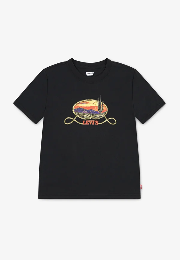 CACTUS IN THE SUNSET TEE - T-Shirt print - jet black
