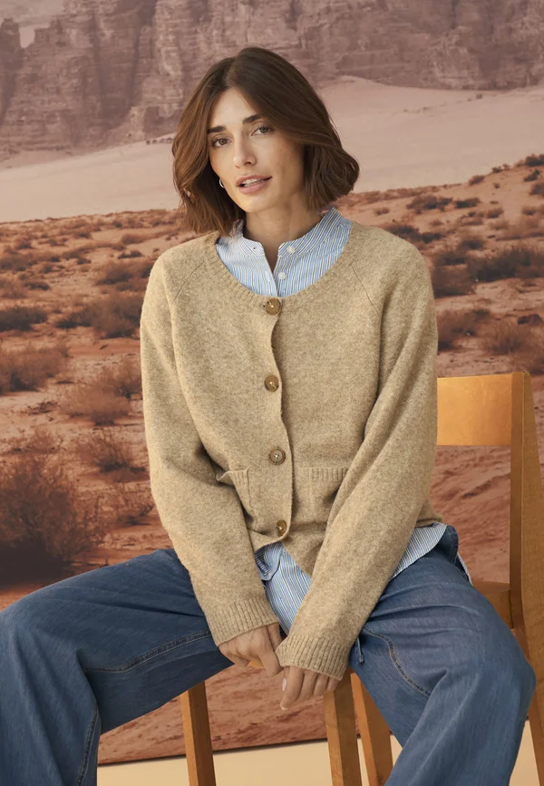CALAY - Strickjacke - tannin melange