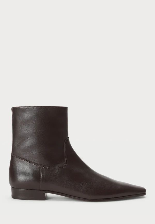 CALFSKIN ANKLE BOOT - Stiefelette - dark brown