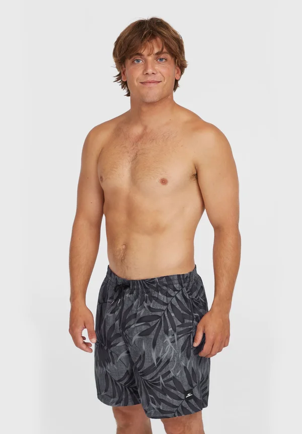 CALI - Badeshorts - black dipped leaves