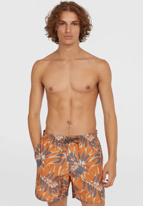 CALI - Badeshorts - orange dipped leaves