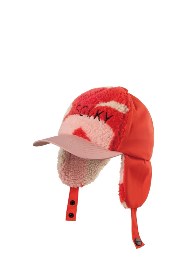 Cap - poppin red  printed teddy
