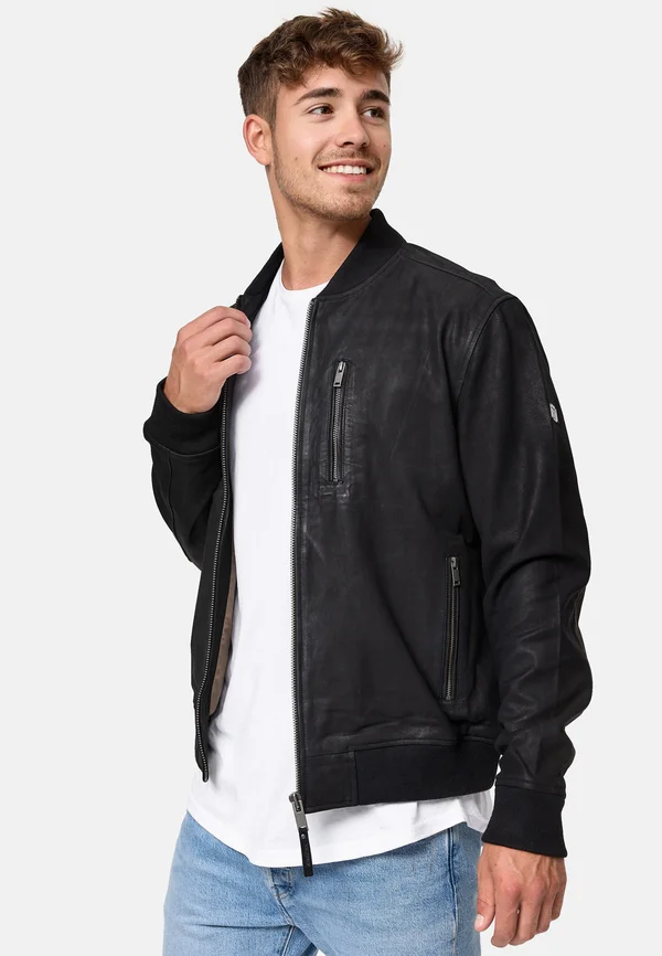 CAPTAIN - Lederjacke - black
