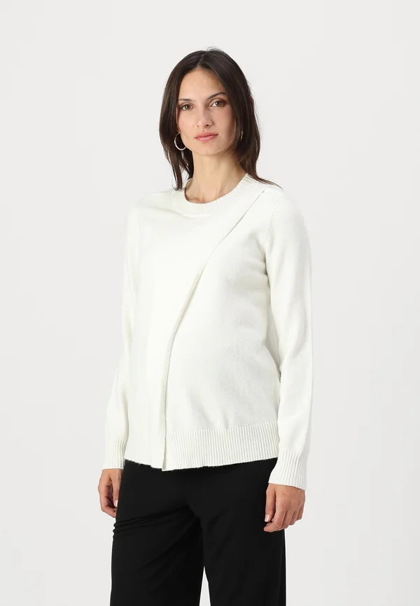 CAPUCINE O NECK - Strickpullover - cloud dancer