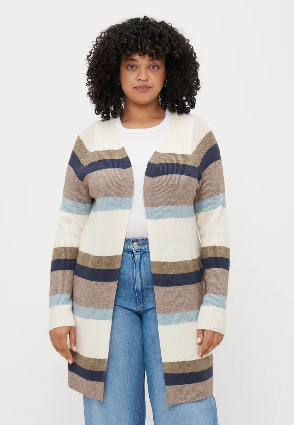 CARATIJA STRIPE CARDIGAN - Strickjacke - whitecap gray/cub melange/blue/fungi melange/arona melange
