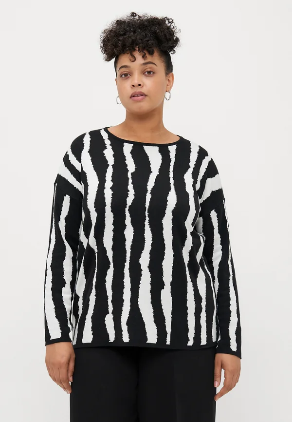 CARAVAN - Strickpullover - bianco/nero