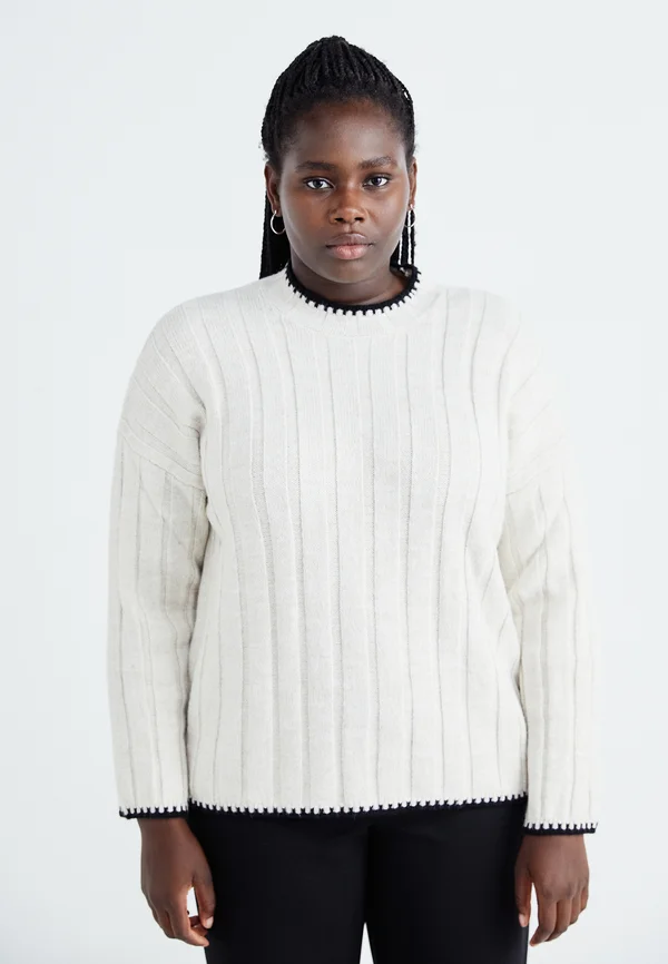 CARCHICK - Strickpullover - pumice stone/black