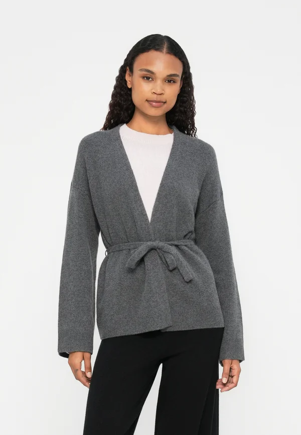 CARDIGAN BINDING - Strickjacke - graphite grey