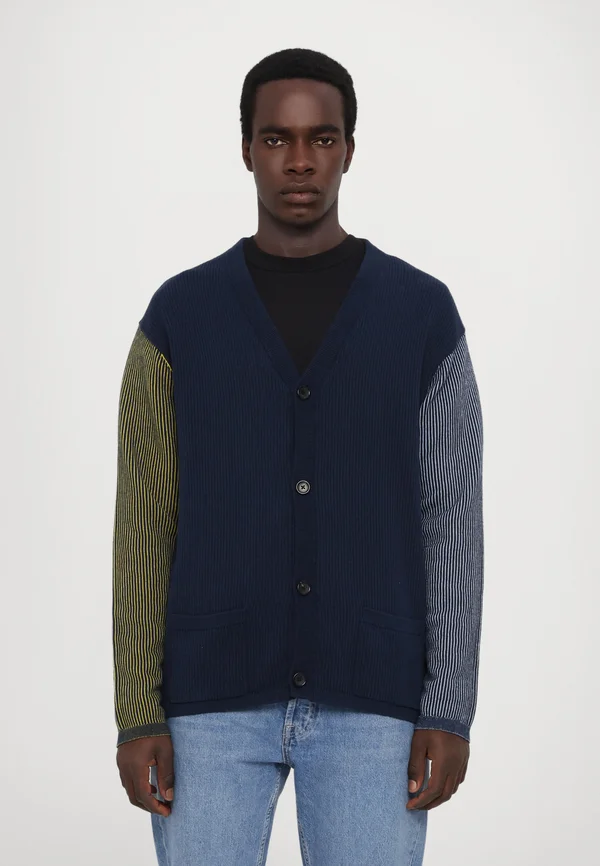 CARDIGAN BUTTON - Strickjacke - blue