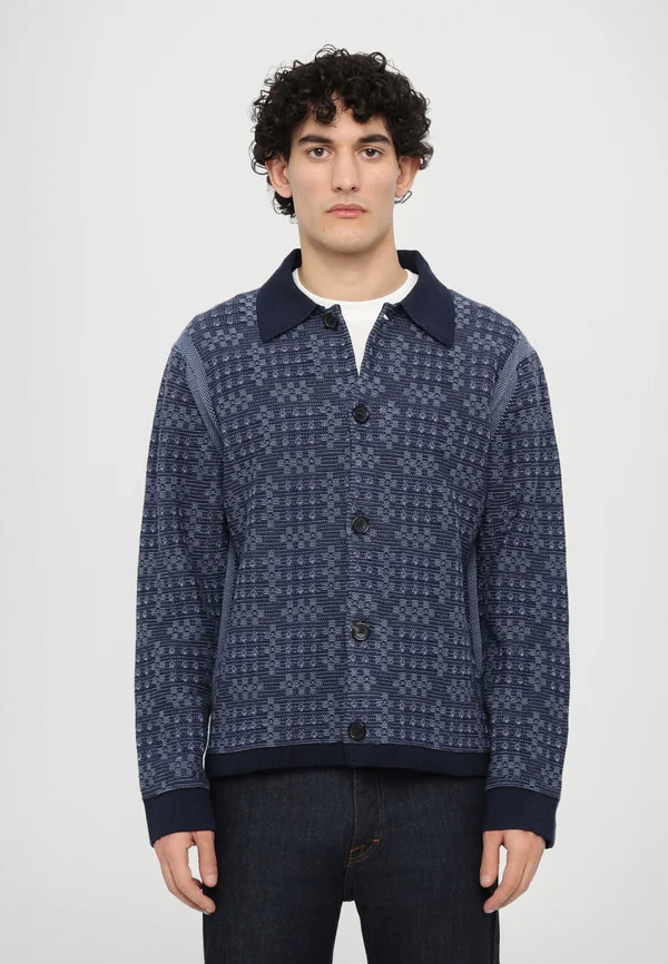 CARDIGAN BUTTON  - Strickjacke - very dark navy